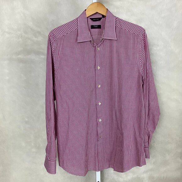 Paul Smith Red, Blue & White Check The Byard Button Front Shirt 16 1/2 42 - Picture 1 of 6